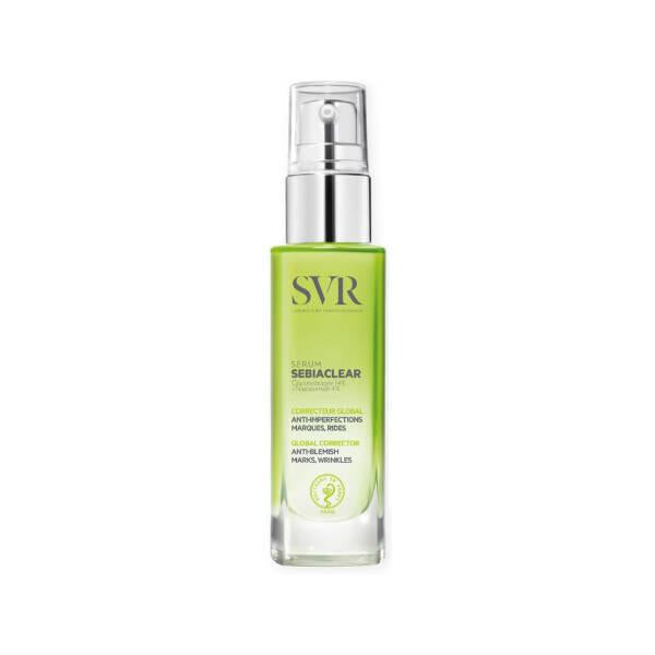 SVR Sebiaclear Serum 30ml - Non-Comedogenic Skincare for Oily Skin, Hypoallergenic Serum with Gluconolactone - Makeup Primer