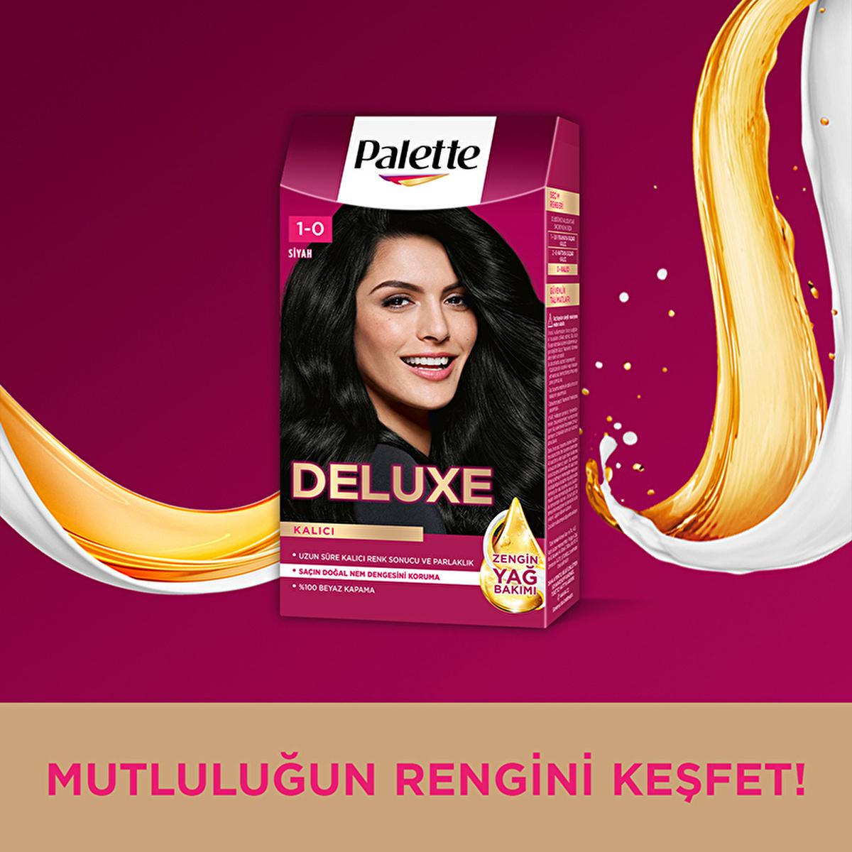 Palette Deluxe: Intense Black Hair Dye 1-0 - Long Lasting Color, Deep Conditioning with Micro Oils, At-Home Permanent Hair Coloring Palette Deluxe Black Hair Dye: Long Lasting Color & Shine black hair dye, permanent black hair color, long lasting black hair dye, hair dye with micro oils, Palette Deluxe black, 1-0 black hair dye, hair coloring, at-home hair color, black hair, permanent hair color, hair color, hair dye, micro oils, deep conditioning, long-lasting color, vibrant color, intense black, at home h