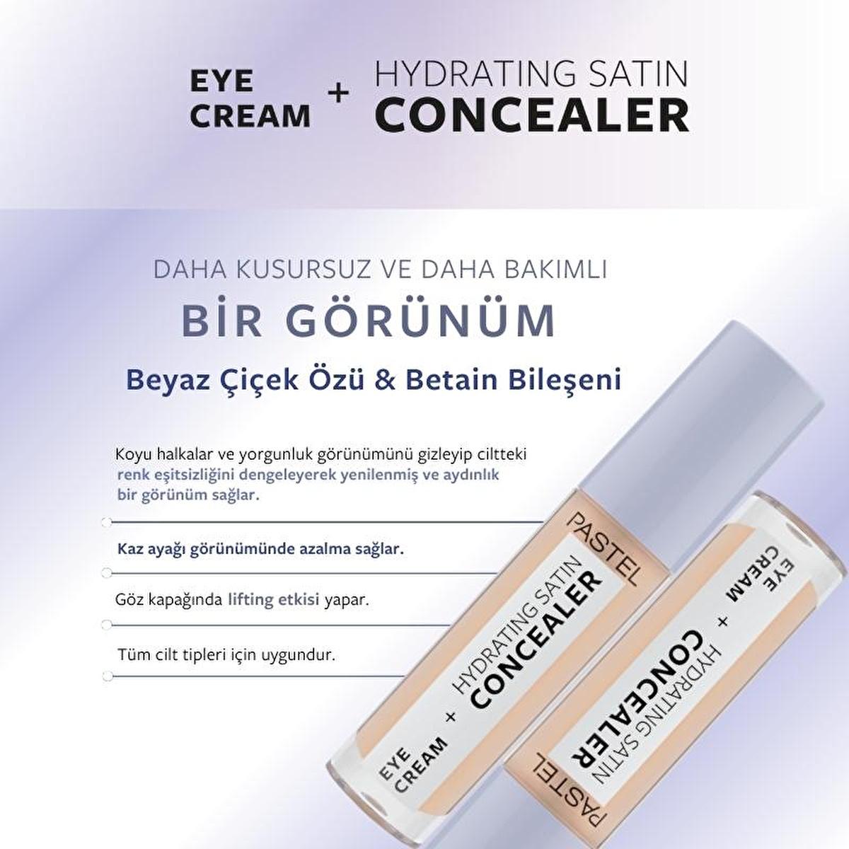 pastel eye cream hydrating satin concealer 63 milkshake, paste eye cream packaging, before after effect of eye cream Pastel Eye Cream + Hydrating Satin Concealer - Göz Kremi | 63 Milkshake Pastel Eye Cream + Hydrating Satin Concealer | 63 Milkshake pastel, eye-cream, hydrating-satin-concealer, dark-circles, under-eye-care, women, all-skin-types, hydration, makeup, ai-generated