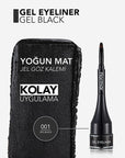 Flormar Gel Eyeliner GE01 Gel Black - Long Lasting, High Pigment, Matte Finish with Coconut Oil - view 3