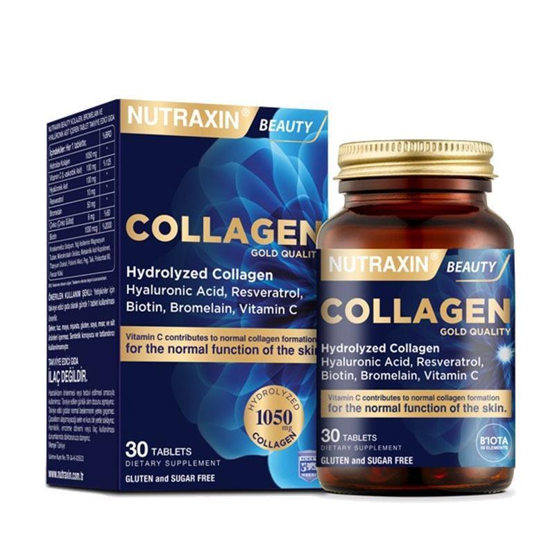Nutraxin Collagen Beauty Dietary Supplement - Hydrolyzed Collagen, Resveratrol, Hyaluronic Acid - 30 Tablets - image 6