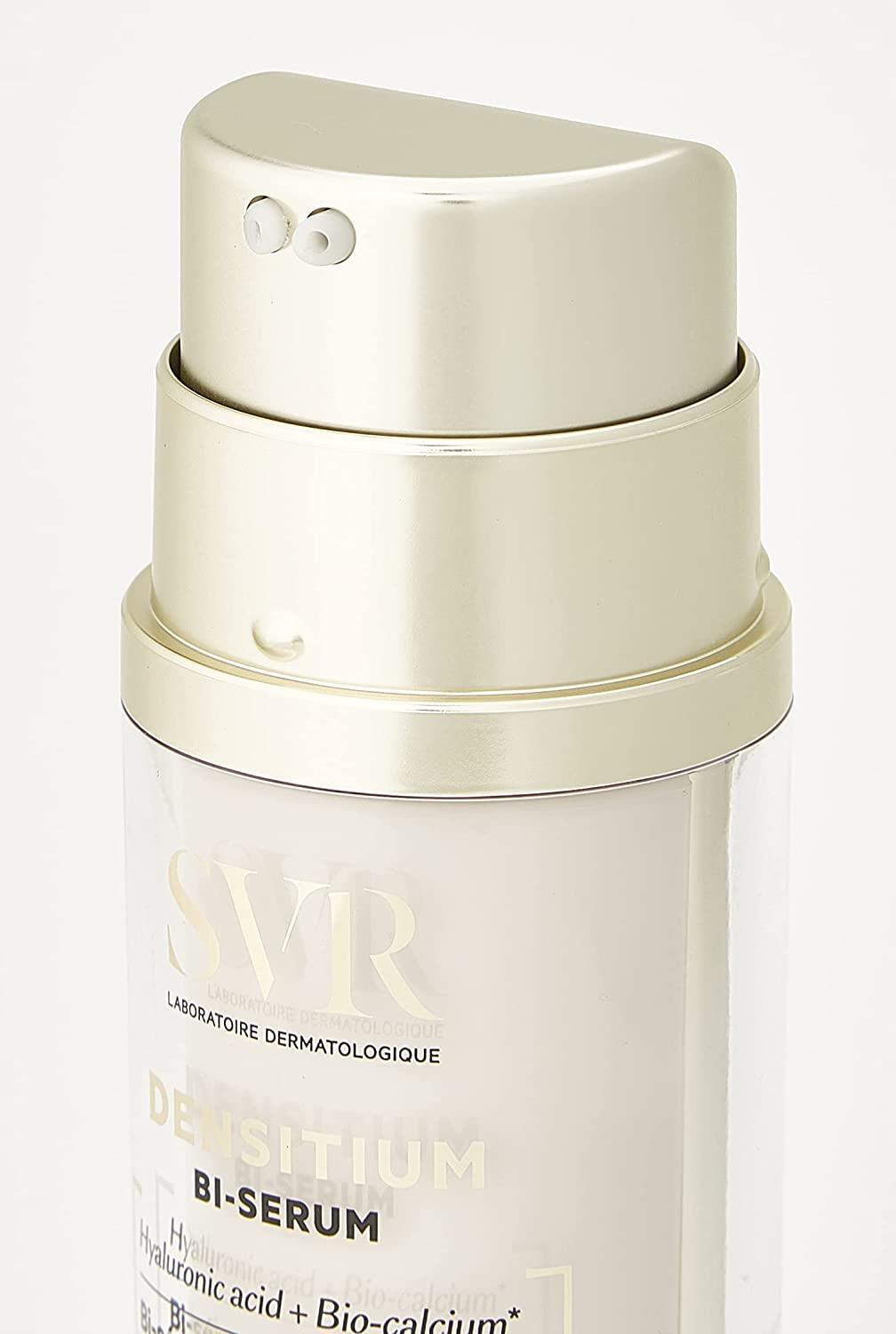 svr densitium bi-serum 30 ml packaging, application of svr densitium bi-serum on skin SVR Densitium Bi-Serum - Dual Action Anti-Aging | 30 ml SVR Densitium Bi-Serum 30 ml - Dual Action Anti-Aging Formula svr, densitium, bi-serum, anti-aging, hydration, mature-skin, skincare, facial-serum, glow-enhancer, ai-generated