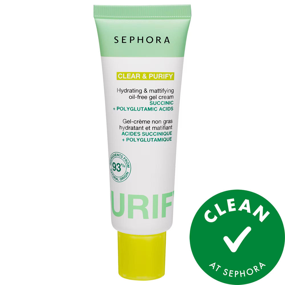 SEPHORA COLLECTION Hydrating Oil-Free Gel Cream - Mattifying Skincare for Oily Skin, Vegan & Cruelty-Free, 24hr Hydration SEPHORA COLLECTION Oil-Free Gel Cream - 24hr Hydration & Mattifying oil-free gel cream, hydrating skincare, mattifying skincare, vegan skincare, cruelty-free skincare, succinic acid skincare, polyglutamic acid hydration, skincare for oily skin, normal skin, dry skin, combination skin, moisturizer, face cream, cleaner beauty, sustainable packaging, paraben-free, formaldehyde-free, mineral