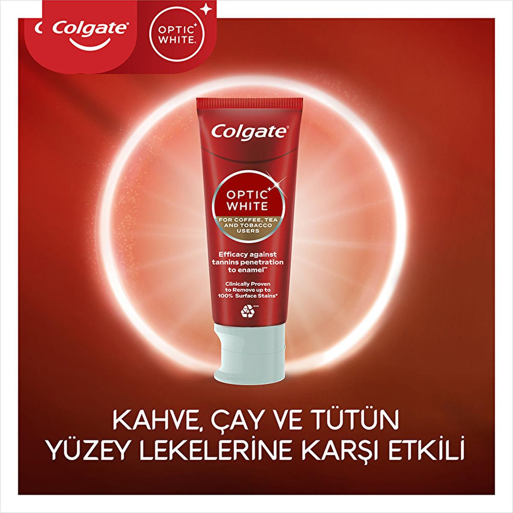 Colgate Optic White Whitening Toothpaste for Coffee & Tea Drinkers, Smokers - Gentle on Enamel, 2.54 fl oz - view 2