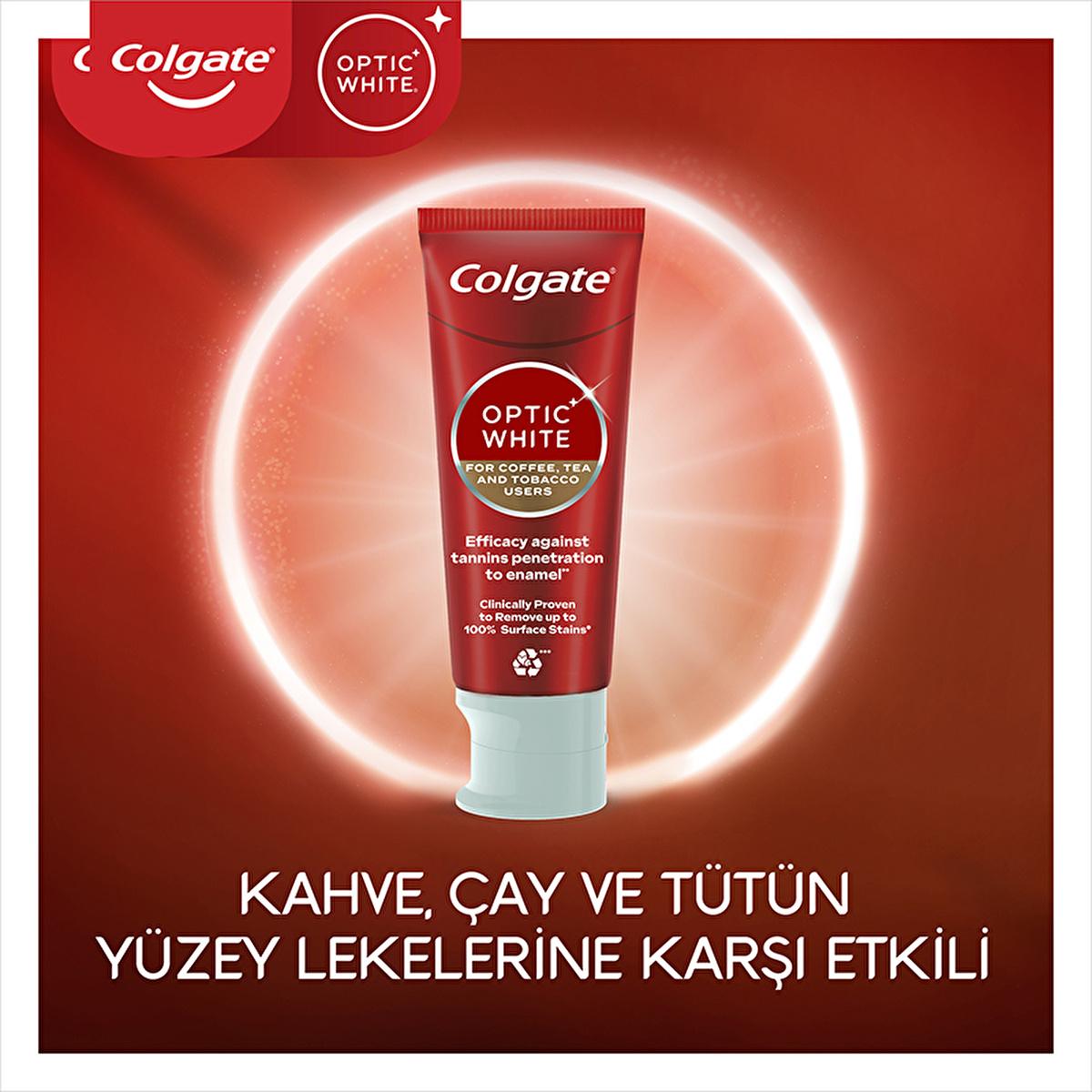 Colgate Optic White Whitening Toothpaste for Coffee & Tea Drinkers, Smokers - Gentle on Enamel, 2.54 fl oz Colgate Optic White Whitening Toothpaste - Gentle & Effective whitening toothpaste, toothpaste for coffee drinkers, toothpaste for smokers, gentle toothpaste, daily toothpaste, oral care, Colgate, smile whitening, coffee stain remover, tea stain remover, tobacco stain remover, enamel protection, fresh breath, oral hygiene