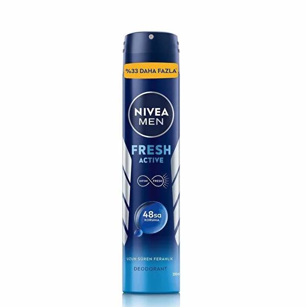 Nivea Men Fresh Active 200ml Men's Deodorant Spray - Long Lasting Freshness, 48 Hour Protection, Dermatologically Tested Nivea Men Fresh Active Deodorant Spray - 48hr Protection men's deodorant spray, long-lasting freshness, dermatologically tested, powder-free deodorant, natural fragrance for men, Nivea Men, Fresh Active, 48 hour protection, ocean extracts, personal hygiene, confidence, freshness, gentle on skin, suitable for sensitive skin