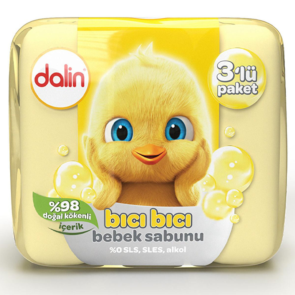 Dalin Hypoallergenic Baby Soap 3x75 gr - Gentle, Dermatologically Tested, Chemical-Free - Soap