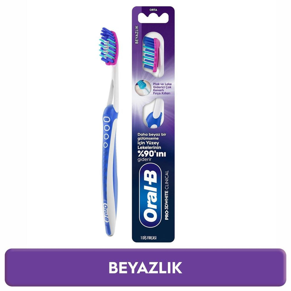 Oral-B Pro-3D White Clinical Whitening Toothbrush Medium