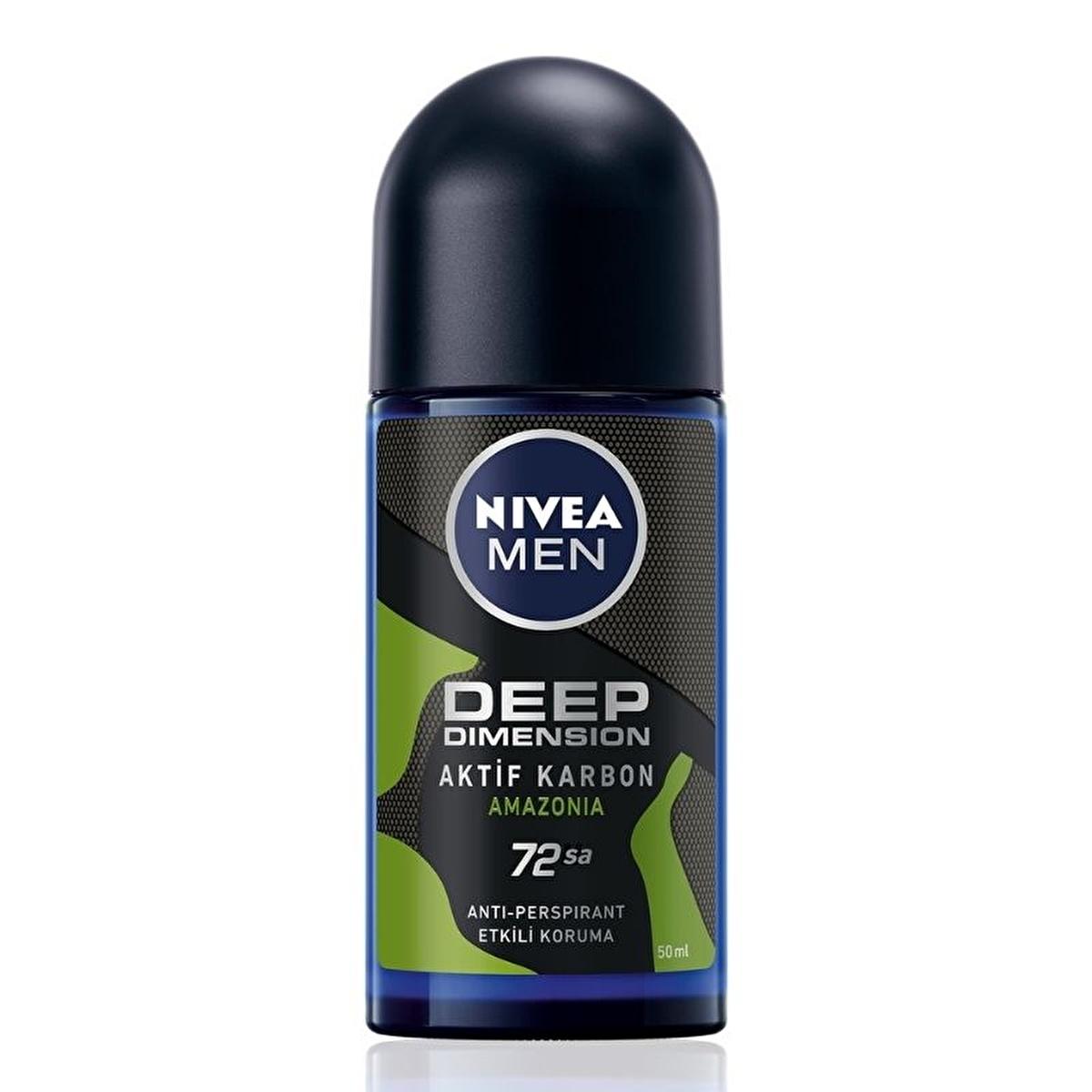Nivea Men Deep Dimension Amazonia Roll-on Deodorant - Long Lasting Anti-Perspirant Protection for Men, 72 Hours Freshness, Masculine Scent Nivea Men Deep Dimension Amazonia Deodorant - 72 Hours Freshness Nivea Men Deodorant, Roll-on Deodorant, Long-lasting Anti-perspirant, Men's Grooming, Amazonia Scent Deodorant, Men's Personal Care, Anti-perspirant Deodorant, Masculine Fragrance, Black Carbon Deodorant, Dermatologically Tested Deodorant, 72 Hour Protection, Freshness for Men, Confidence Boost, Daily Groom