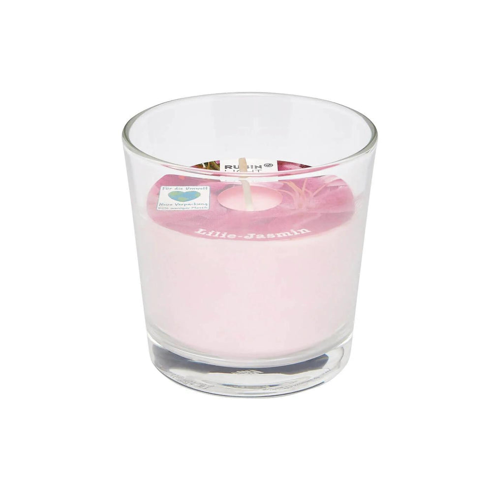 Rubin Licht Jasmine Scented Glass Jar Candle for Home Relaxation