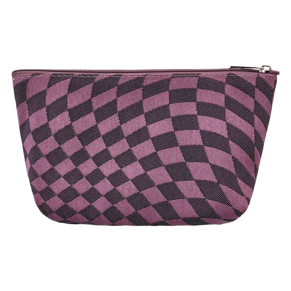 Eklips Purple Geometric Makeup Bag with Zipper