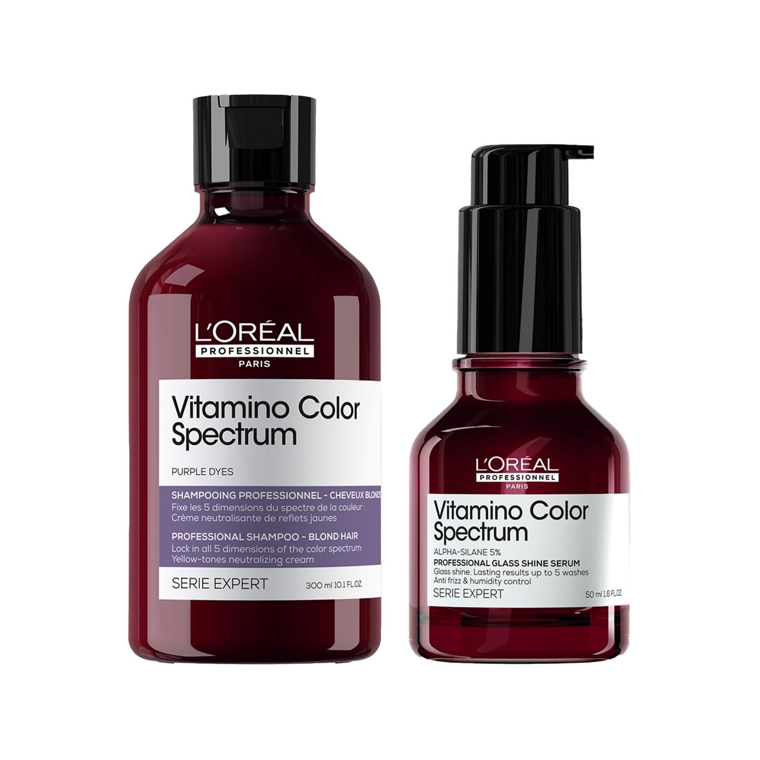 Loreal Professionnel Vitamino Color Spectrum: Tone & Shine Blonde Hair Care Set | Neutralize Yellow, Boost Vibrancy Loreal Vitamino Color: Tone & Shine for Blonde Hair blonde hair care, toning shampoo, hair shine treatment, Vitamino Color, yellow tone correction, blonde hair set, Loreal Professionnel, hair color maintenance, blonde hair, highlighted hair, brassiness, hair vibrancy, hair color protection, color-treated hair, hair set, shampoo, conditioner, hair treatment, women's hair care, hair care, hair p