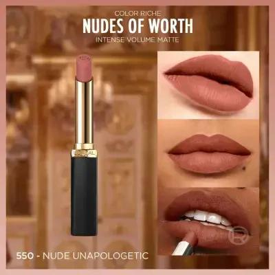 L'Oreal Paris Color Riche Intense Volume Matte Lipstick - Le Nude Unapologetic (550) L'Oreal Paris Color Riche Matte Lipstick - Le Nude Unapologetic L'Oreal Paris Lipstick, Matte Lipstick, Color Riche Lipstick, Le Nude Unapologetic Lipstick, Intense Volume Matte Lip Color, Lip Color, Makeup, Cosmetics, Beauty Products, Long Lasting Lipstick, Nude Lipstick, Matte Finish Lipstick, Bold Lip Color