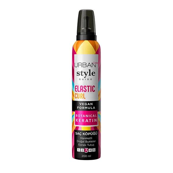 Urban Care Style Guide Elastic Curl Hair Styling Mousse - 200ml, Keratin Complex, UV Protection Urban Care Curl Mousse - Keratin & UV Protection curl enhancing mousse, hair styling product, keratin hair care, UV protection for hair, non-greasy hair mousse, curly hair care, hair nourishment, styling mousse, hair protection, Urban Care products