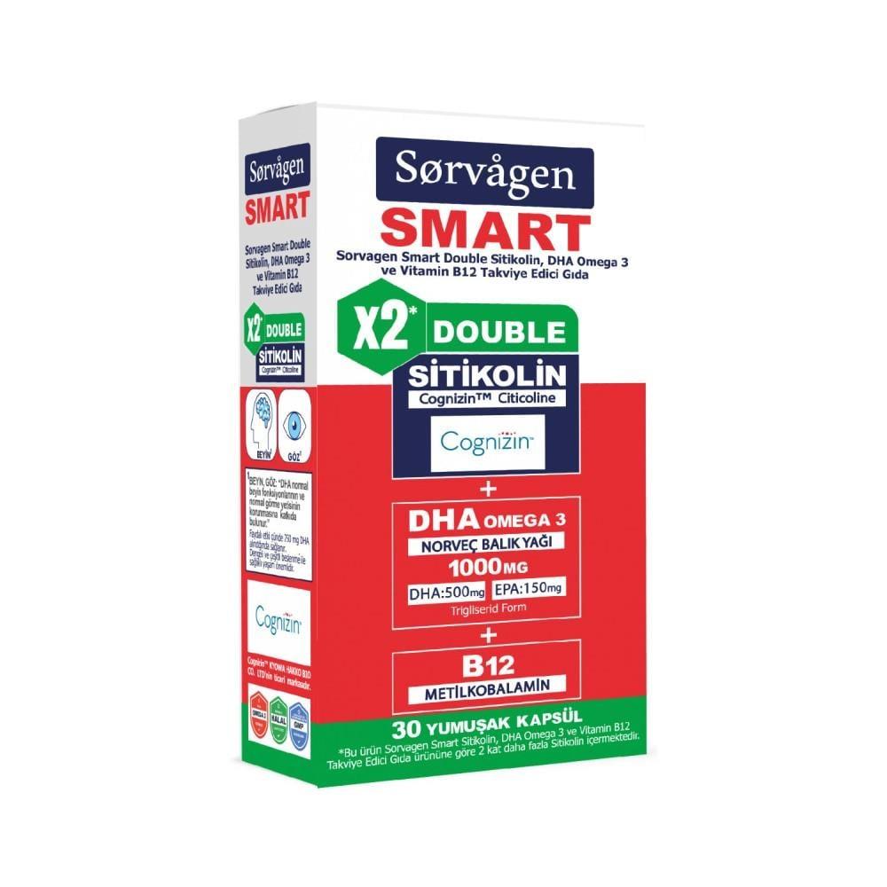 Sorvagen Cognizin Citicoline DHA Omega 3 Vitamin B12 - 30 Soft Capsules - image 2