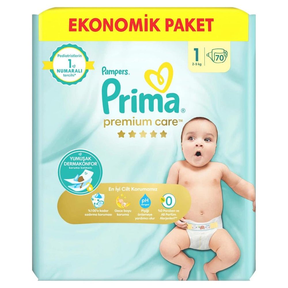 Pampers Premium Care Size 1 Newborn Diapers 70 Count