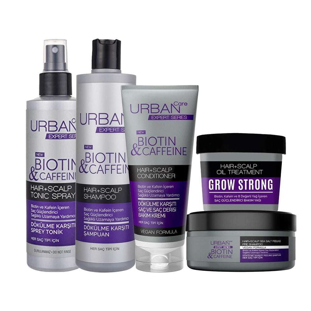 URBAN Care Expert Biotin & Caffeine Hair Care Set - Anti-Hair Loss Shampoo, Nourishing Products for Healthy Hair - Shampoo