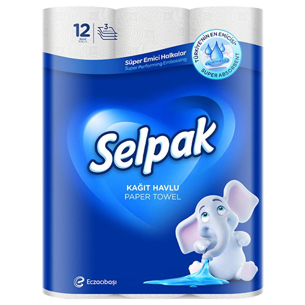 Selpak: Strong & Absorbent 3-Ply Paper Towels - 12 Rolls - Durable, Efficient Cleaning for Kitchen & Home Selpak 3-Ply Paper Towels - Strong & Absorbent | Shop Now paper towels, absorbent paper towels, strong paper towels, durable paper towels, 3-ply paper towels, kitchen paper towels, Selpak paper towels, cleaning towels, household cleaning, spill cleanup, kitchen cleaning, home cleaning, durable, strong, absorbent, multi-layer, textured paper towels, efficient cleaning, quick cleanup, everyday cleaning, h