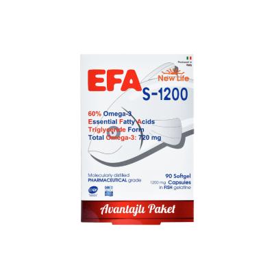 New Life Efa S-1200: High Potency Omega 3 Fish Oil Capsules | 720mg Omega-3, Gluten & Lactose-Free | Cardiovascular & Brain Health New Life Efa S-1200 Omega 3: High Potency Fish Oil for Brain & Heart Omega 3 supplement, Fish oil capsules, EPA DHA supplement, High potency Omega 3, Gluten-free Omega 3, Lactose-free Omega 3, Omega 3 fatty acids, Cardiovascular health supplement, Brain health supplement, New Life Efa S-1200, Omega-3 Supplement, Health-conscious individuals, Improve cardiovascular health, Cognit