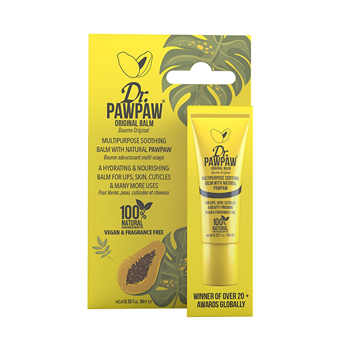 Dr. Pawpaw Original Balm 10 ml - 100% Natural Multipurpose Moisturizer for Lips, Skin, Eyebrows & Nails Dr. Pawpaw Original Balm 10ml - Natural Moisturizer for Lips & Skin multipurpose balm, natural moisturizer, Dr. Pawpaw Original Balm, fragrance-free skincare, organic skincare product, skincare, beauty, natural ingredients, lips care, skin care, eyebrow care, nail care, travel-friendly, compact size, 100% natural, gentle skincare