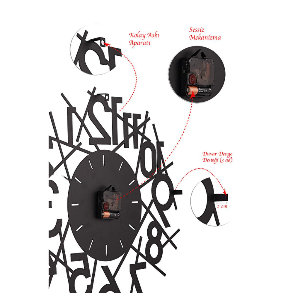 Muyika 41x41cm Modern Metal Silent Wall Clock - Large Decorative Timepiece for Home - view 5