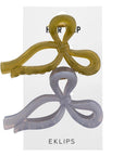 Eklips Frosted Ribbon Claw Clip Green & Blue 1 pc