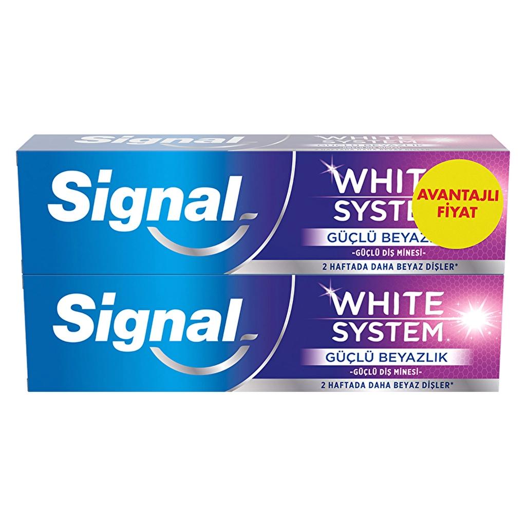 Signal White System Toothpaste for Strong Enamel 75 ml x 2