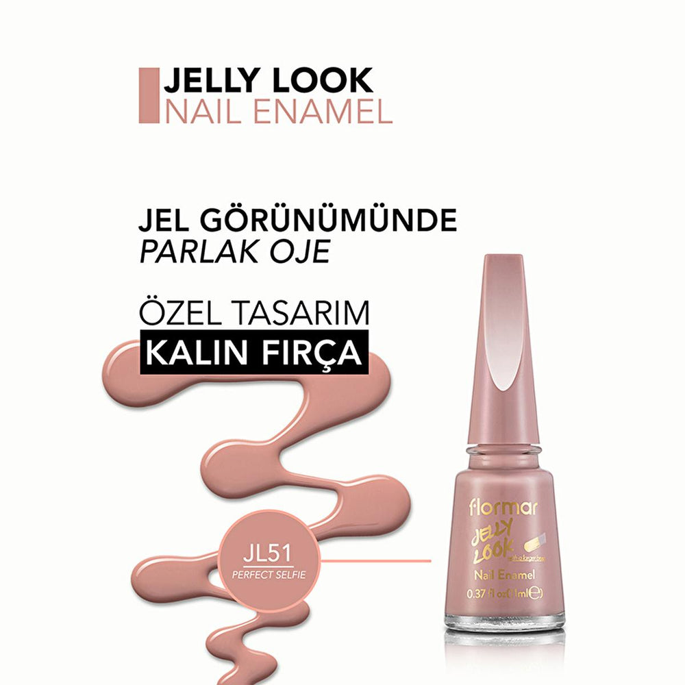Flormar Jelly Look Nail Polish - High-Pigment, Gel Finish, Long Lasting | JL51 Perfect Selfie - view 5