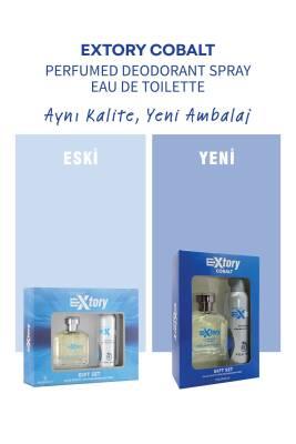 Extory Cobalt Men's Fragrance Set - 150ml Deo Sprey & 100ml Erkek Parfüm Extory Cobalt Men's Fragrance Set - Deo Sprey & Perfume men's fragrance set, Cobalt fragrance, deodorant spray, men's perfume, personal care gift set, grooming essentials, men's grooming, fragrance for men, coordinated scent, long-lasting freshness