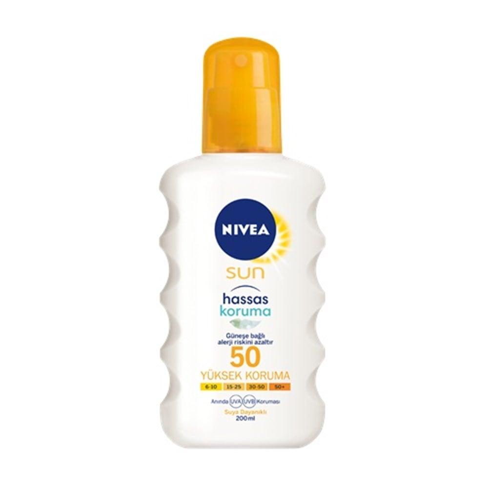 Nivea Sun Sensitive Protection SPF 50 Sunscreen Spray for Sensitive Skin - Water-resistant UVA/UVB Protection Nivea Sun SPF 50 Sunscreen Spray for Sensitive Skin Sunscreen Spray, SPF 50, Sensitive Skin Sunscreen, Water-resistant Sunscreen, Nivea Sun, UVA/UVB Protection, sun protection, sensitive skin care, outdoor protection, beach essentials, pool essentials, sun care, skin protection, sunblock, sunscreen for sensitive skin