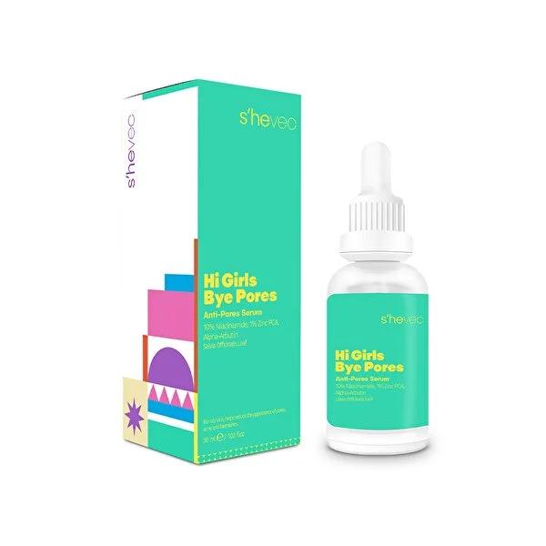 She Vec Hi Girls Anti-Acne Facial Serum: Blemish Treatment, Sebum Control, Skin Brightening, Pore Minimizing - 1.01 fl oz She Vec Anti-Acne Serum: Blemish Treatment & Bright Skin anti acne serum, sebum control serum, oily skin serum, blemish treatment, skin brightening serum, multifunctional serum, acne treatment, pore minimizing serum, anti wrinkle serum oily skin, Hi Bye Pores serum, acne serum, oily skin care, blemish control, skin brightening, wrinkle reduction, facial serum, skincare, oily skin, acne-p