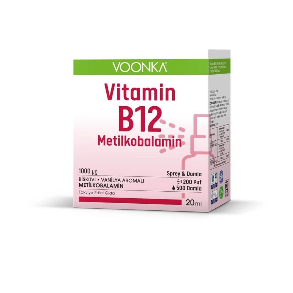 Voonka Vitamin B12 Methylcobalamin Supplement Spray & Drops 20ml - Boost Energy, Immune Support Voonka Vitamin B12 Supplement - Energy & Immune Support Vitamin B12 Supplement, Methylcobalamin, Dietary Supplement, Energy Support, Immune System Support, Vegetarian Supplement, Vegan Supplement, Health Supplements, Nutritional Supplements, Energy Boost, Immunity Boost, Fatigue Relief, Red Blood Cell Formation, Vanilla Flavor, Spray and Drops, 20ml