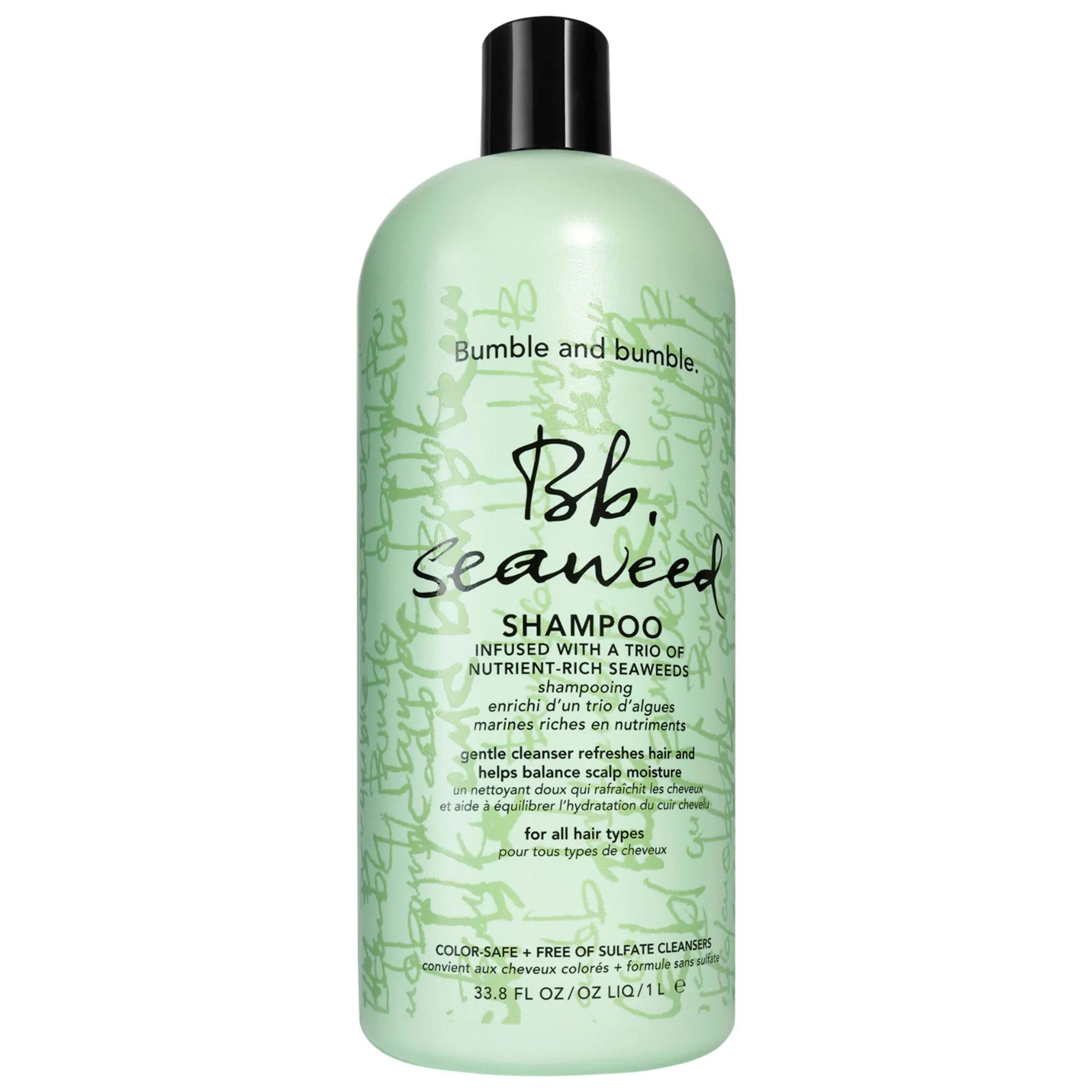 Bumble and bumble Seaweed Nourishing Shampoo: Hydrates Dry Scalp, Paraben & Sulfate-Free, Color Safe, Natural Sea Kelp Formula Bumble and bumble Seaweed Shampoo: Hydrates Dry Scalp seaweed shampoo, nourishing shampoo, dry scalp shampoo, hydrating shampoo, paraben-free shampoo, sulfate-free shampoo, cruelty-free shampoo, color safe shampoo, sea kelp shampoo, natural shampoo, shampoo, hair care, dry scalp, flaky scalp, itchy scalp, hydration, nourishment, royal sugar kelp, pacific sea kelp, green microalgae, 