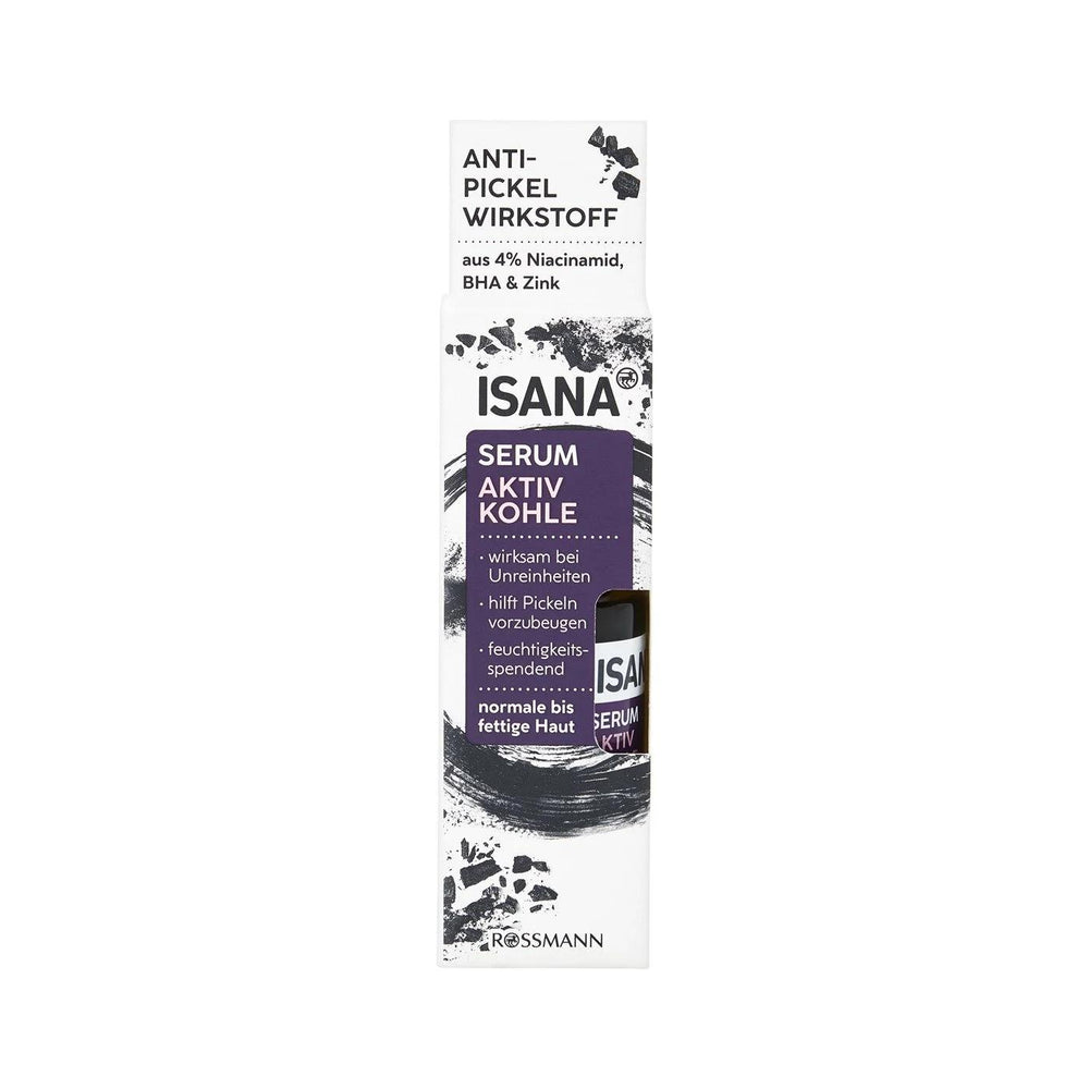 Isana Active Charcoal Face Serum for Clear Skin 30 ml
