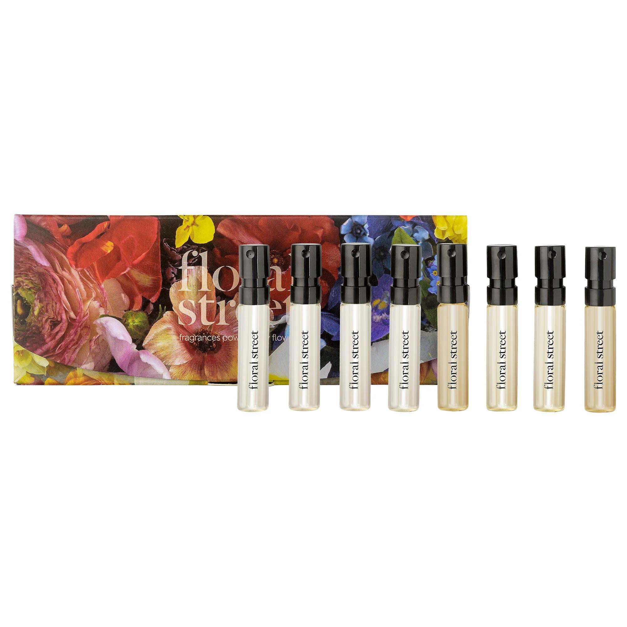 Floral Street Perfume Discovery Set - 8 Vegan Floral Perfumes, Sustainable Packaging, Travel-Friendly Miniature Bottles Floral Street Perfume Discovery Set - 8 Vegan Scents perfume discovery set, vegan perfumes, floral fragrances, sustainable packaging, miniature perfume bottles, eco-friendly cosmetics, fragrance gift sets, travel-friendly perfumes, long-lasting perfumes
