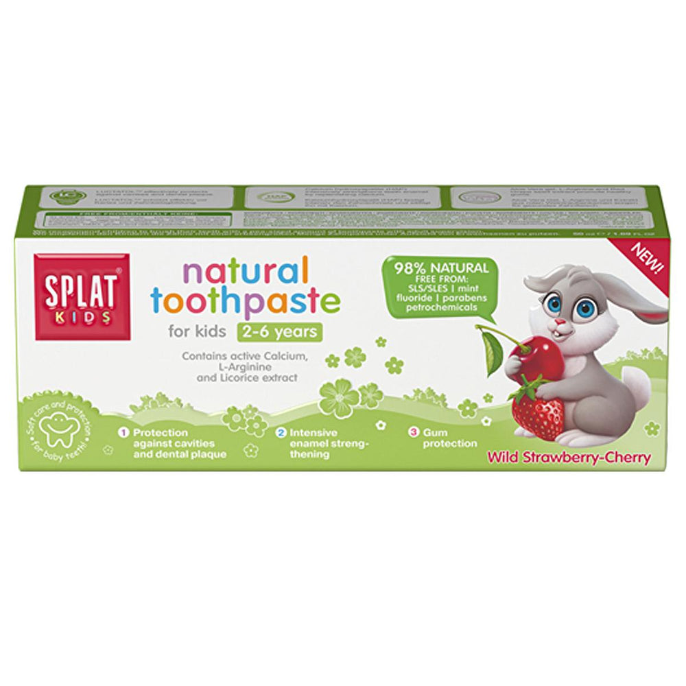 Splat Children's Toothpaste - Natural Strawberry & Cherry Flavor for Kids Aged 2-6 Years - view 2