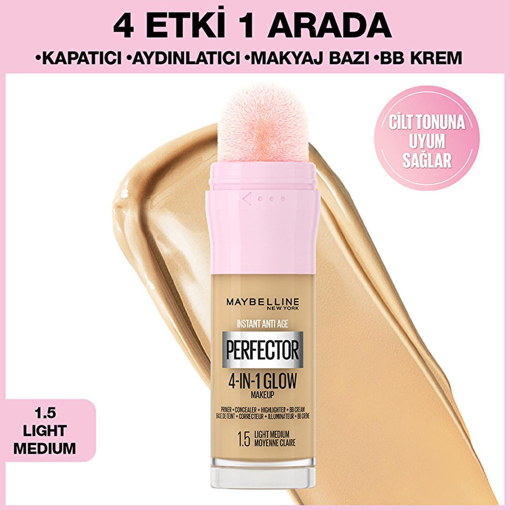Maybelline New York Instant Perfector Glow Foundation Makeup - 4-in-1 Formula for Flawless Complexion, Radiant - Foundation