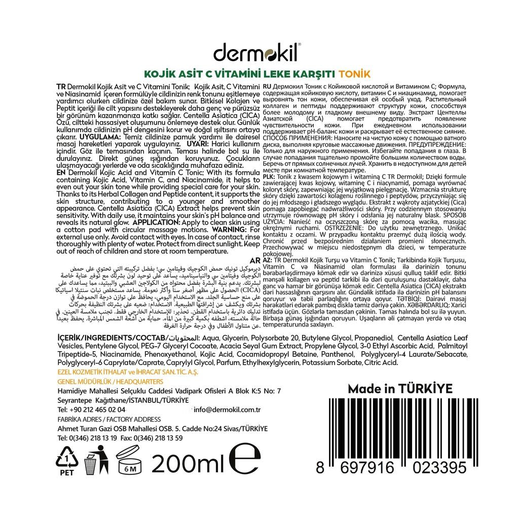 Dermokil Kojic Acid &amp; Vitamin C Brightening Toner 200ml