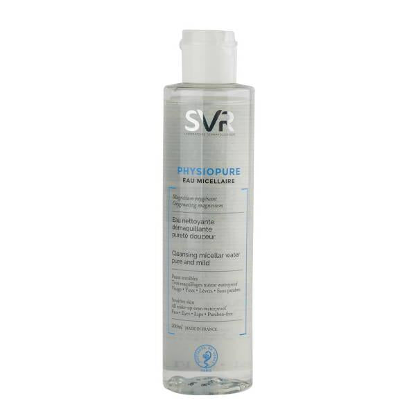 svr physiopure cleansing micellar water bottle, svr cleansing water use, gentle makeup remover for sensitive skin SVR Physiopure Cleansing Micellar Water - Gentle Makeup Remover | 200ml SVR Physiopure Cleansing Micellar Water 200ml svr, micellar-water, makeup-remover, sensitive-skin, daily-cleanser, alcohol-free, paraben-free, women, skincare, ai-generated