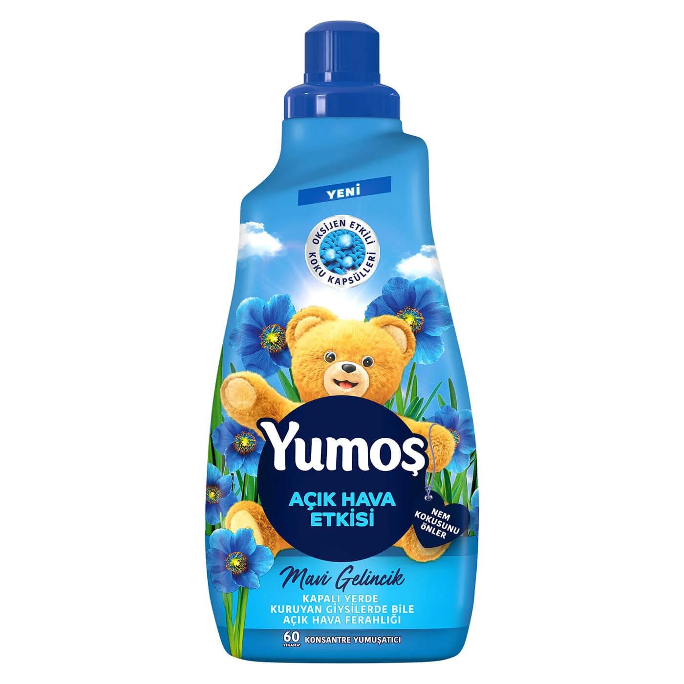 Yumos Open Air Effect Concentrated Fabric Softener Blue Poppy 1440 ml