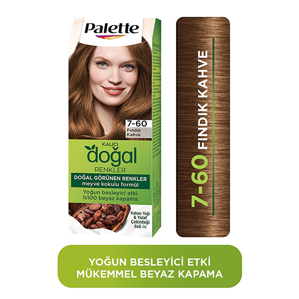 Palette Natural Hair Dye - Long-lasting Color with Natural Ingredients - 7-60 Fındık Kahve - view 3
