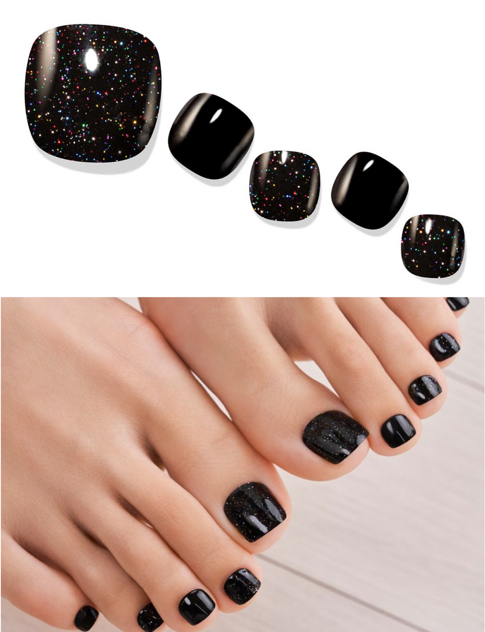 Gelato Factory Solar Cured Gel Pedi Opal Black 30 Strips