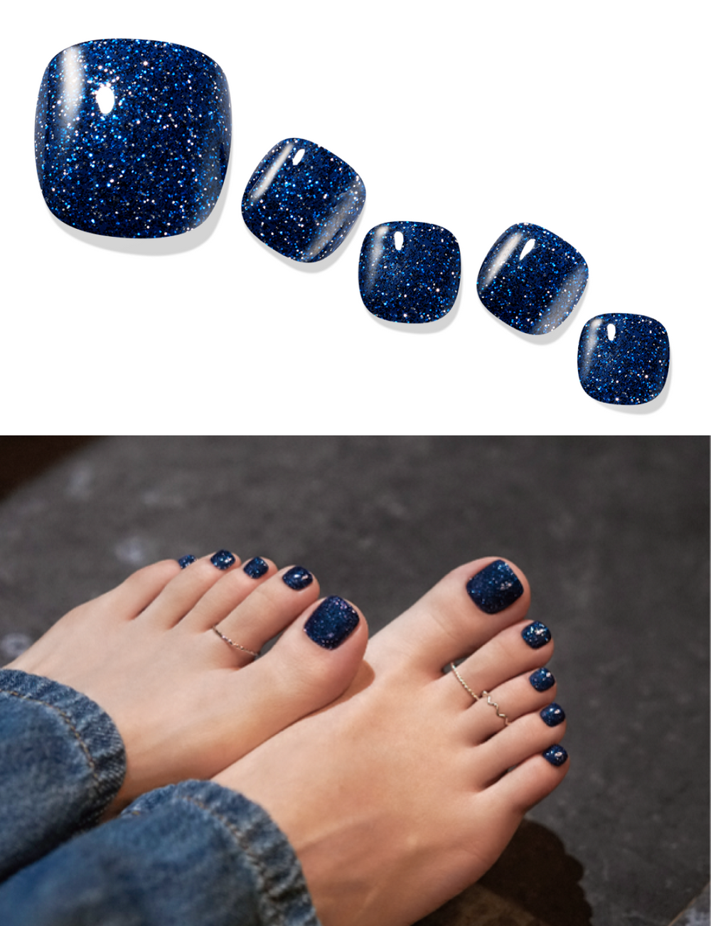 Gelato Factory Galaxy Mood Solar Cured Gel Pedi Toenail Strips 30ct