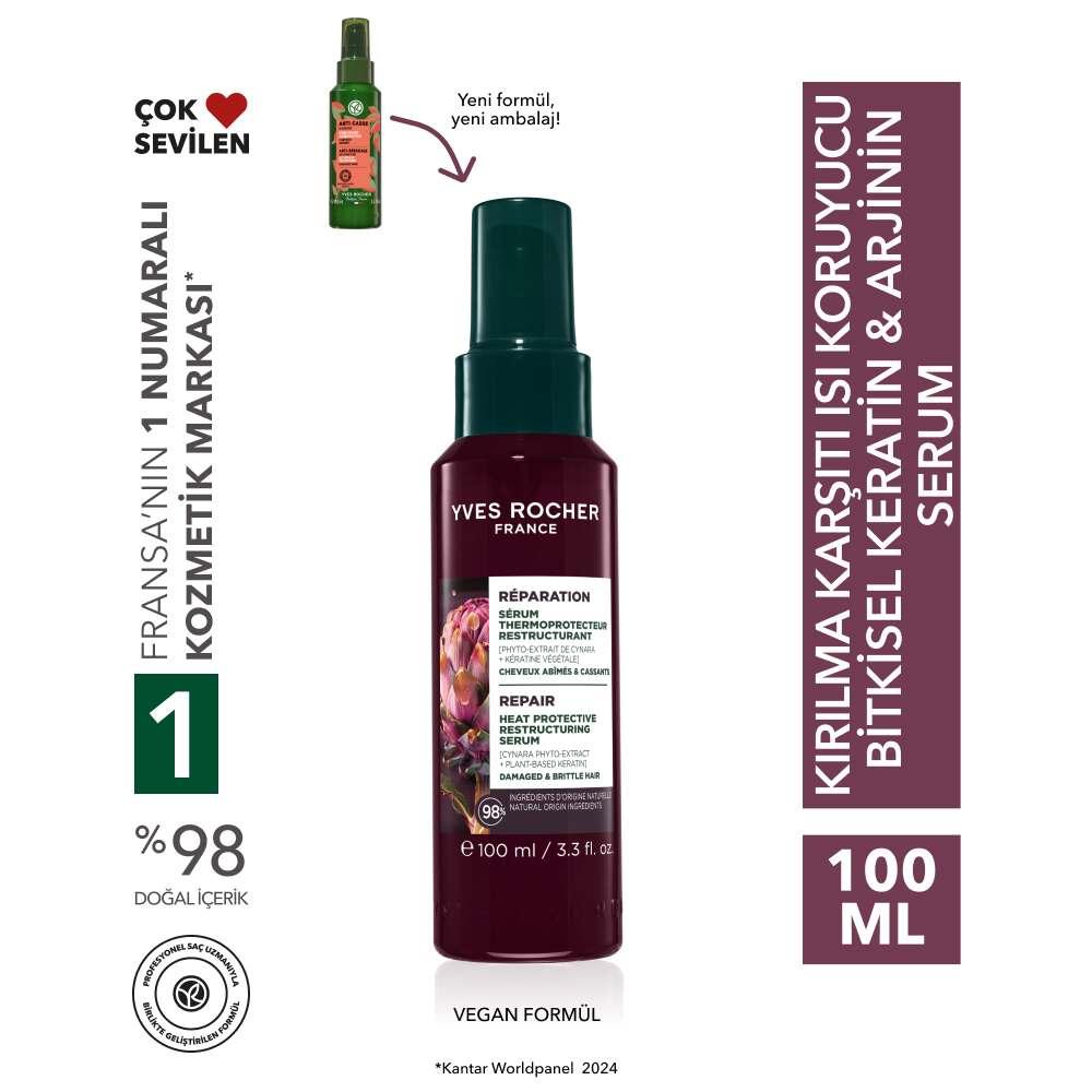 Vegan Keratin &amp; Arginine Heat Protectant Hair Serum 100ml