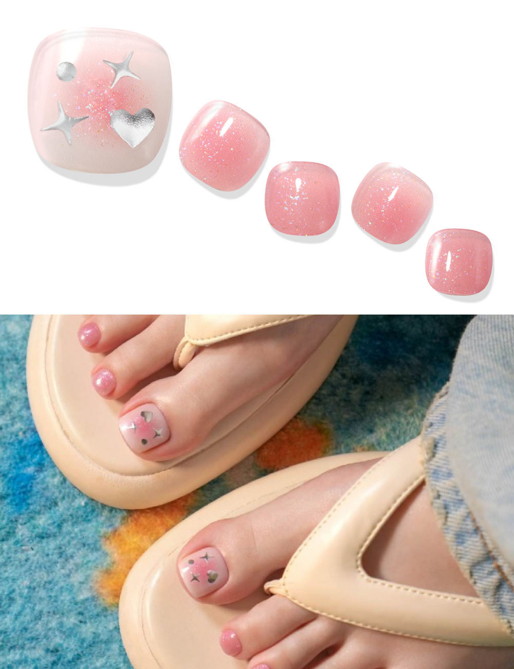 Gelato Factory Solar Cured Gel Pedi Kitsch Cheek Toe Nail Strips 30ct