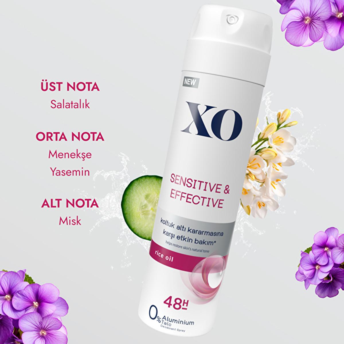 xo sensitive effective deodorant spray 150 ml, vegan deodorant spray with rice oil, aluminum free deodorant spray for women Xo Sensitive & Effective Deodorant Spray - Aluminum-Free, Vegan | 150 ml Xo Sensitive Deodorant Spray - 48 Hour Protection xo, deodorant-spray, sensitive-skin, aluminum-free, vegan, 48-hour-protection, women, skin-tone-evening, eco-friendly, ai-generated