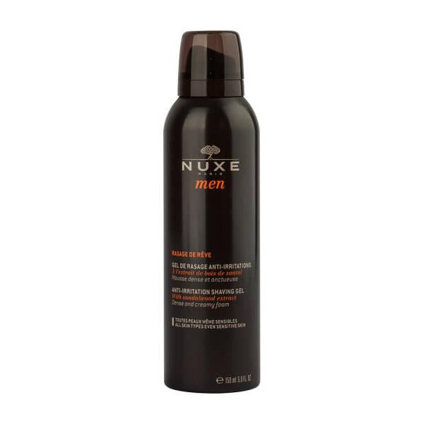 nuxe men anti irritation shaving gel 150ml, shaving gel for men with sandalwood extract, nuxe shave gel on bathroom counter Nuxe Men Anti Irritation Shaving Gel - 150ml Nuxe Men Shaving Gel - Anti Irritation | 150ml nuxe, shaving-gel, anti-irritation, men's-grooming, sensitive-skin, skincare, sandalwood-extract, moisturizing, shaving-product, ai-generated