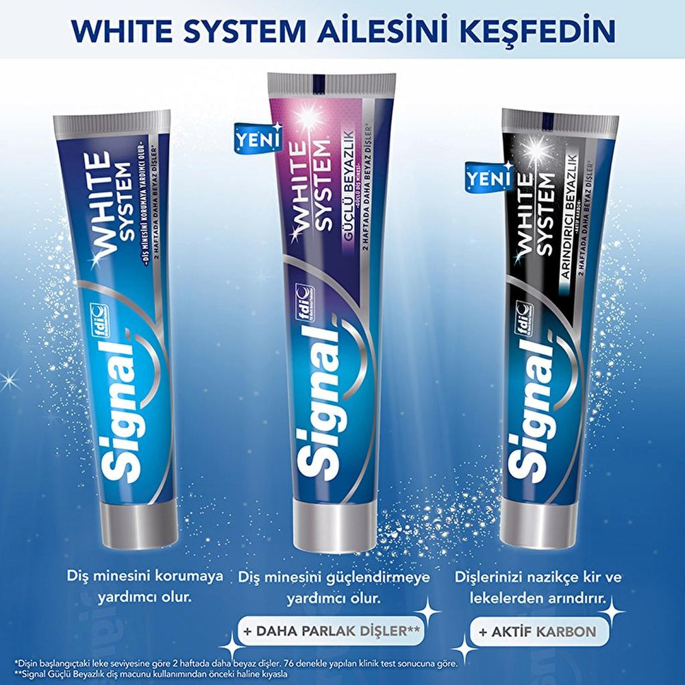 Signal White System Toothpaste for Strong Enamel 75 ml x 2