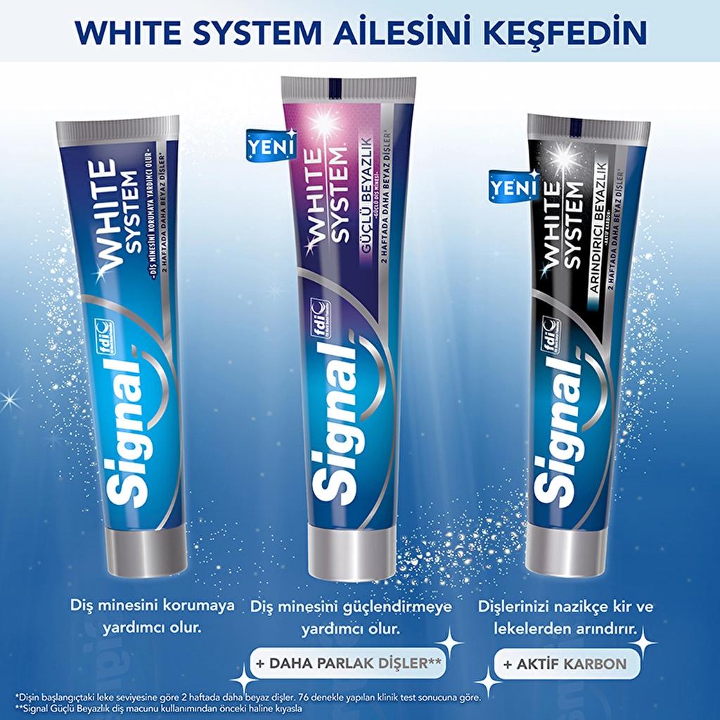 Signal White System Toothpaste for Strong Enamel 75 ml x 2