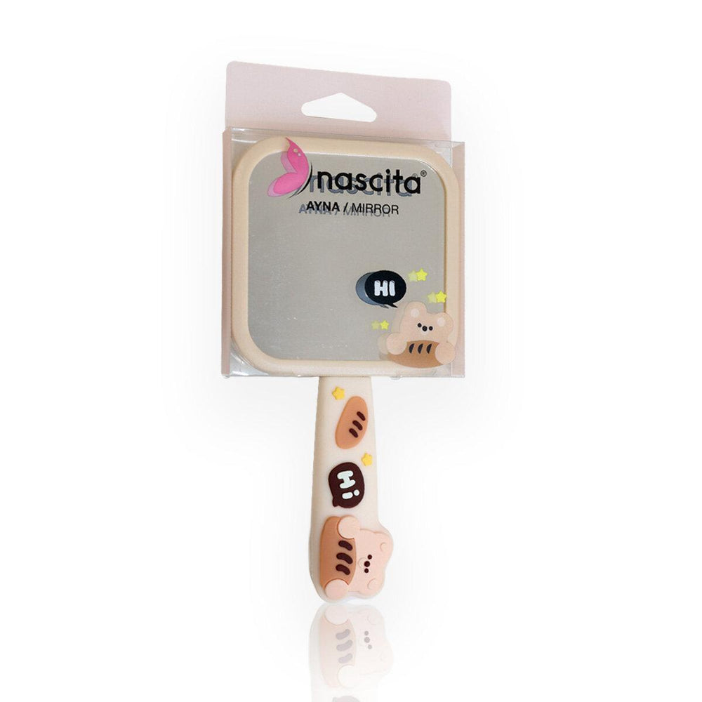 Nascita Figured Hand Mirror in Beige - 1 pc
